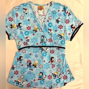 Peanuts Women’s winter holiday scrub top